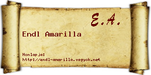 Endl Amarilla névjegykártya